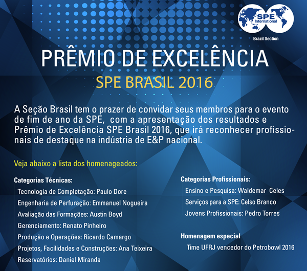 Sobre o Prêmio de Excelência SPE Brasil 2016