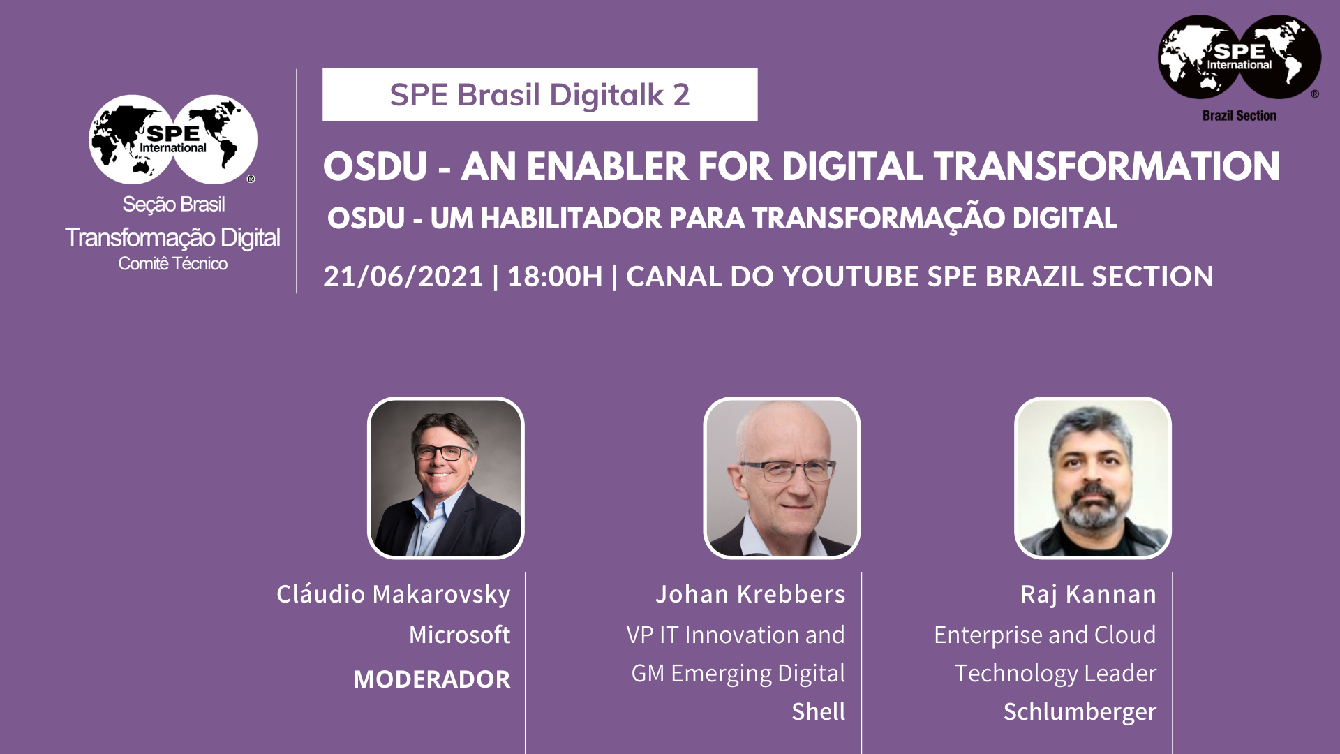 SPE Brasil DigiTalks: “OSDU – An enabler for digital transformation”